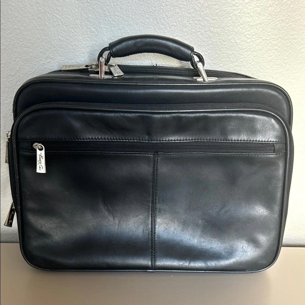 Kenneth Cole Black Leather Briefcase